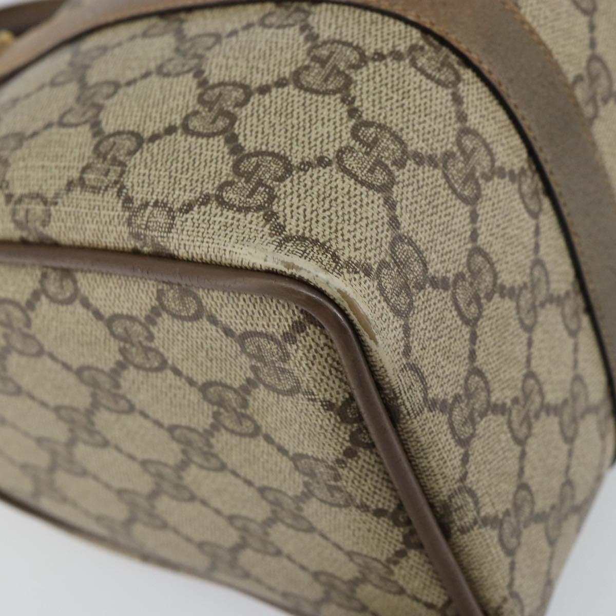 Gucci GUCCI GG Supreme Web Sherry Line Hand Bag PVC Beige 116 02 006 Authentic 162248