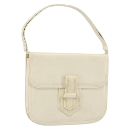 Saint Laurent SAINT LAURENT Shoulder Bag Leather White Authentic ka743