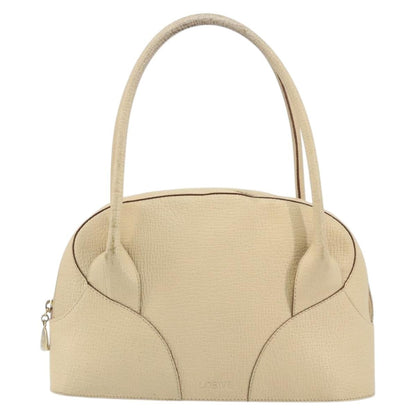 Loewe LOEWE Hand Bag Leather Ivory Gold Authentic 175195