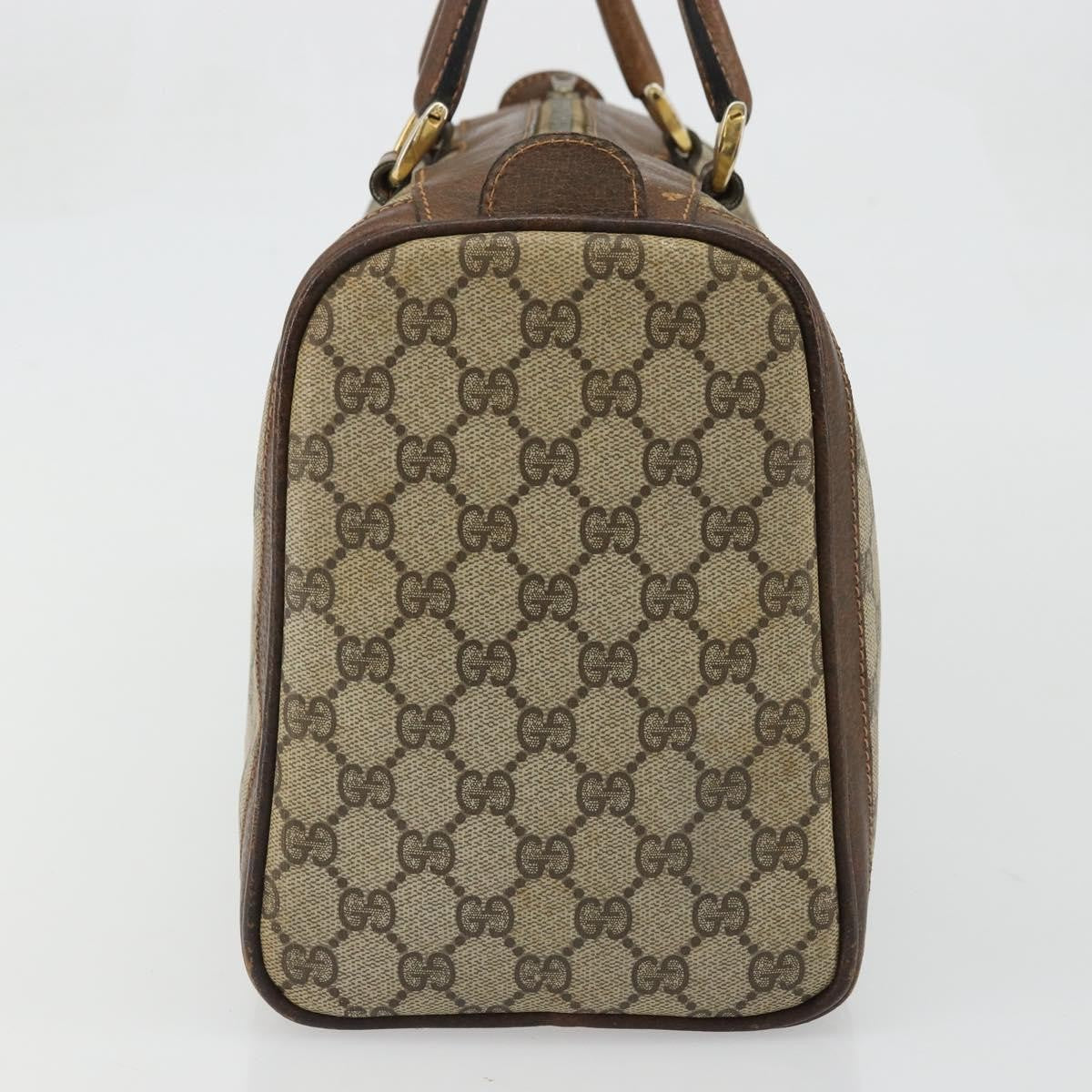 Gucci GUCCI GG Supreme Hand Bag PVC Beige Gold Authentic YKZ987