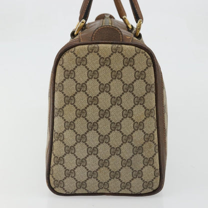 Gucci GUCCI GG Supreme Hand Bag PVC Beige Gold Authentic YKZ987