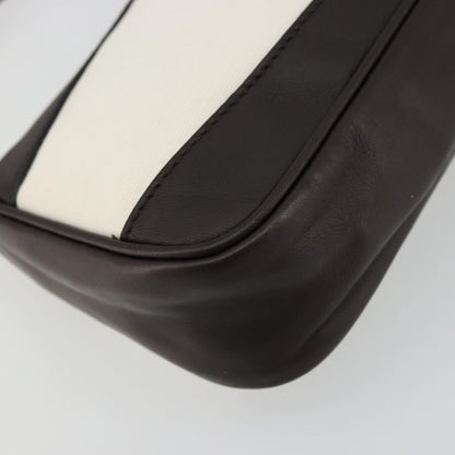 Gucci GUCCI Hand Pouch Bag Canvas Leather Brown White 92821 Authentic 177484A
