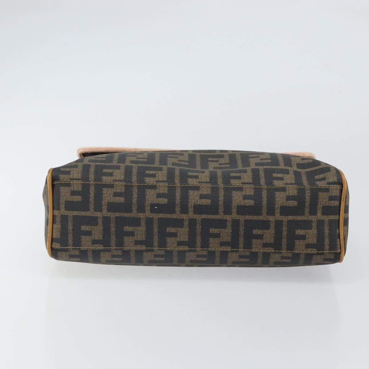 Fendi FENDI Zucca Canvas Hand Bag PVC Brown Black Authentic 158200