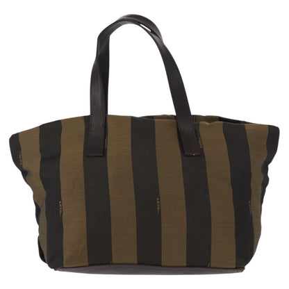 Fendi FENDI Pecan Canvas Hand Bag Black Brown Authentic ep11974