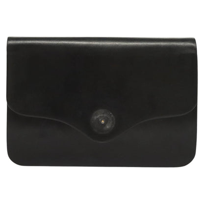 Dior Christian Dior Chain Shoulder Bag Leather Black Gold Authentic BA2045