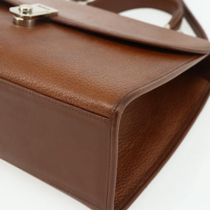 Burberrys Burberrys Hand Bag Leather 2way Brown Gold Authentic 178273