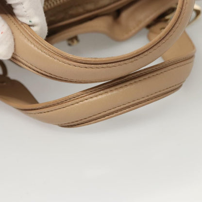 Dior Christian Dior Canage Hand Bag Nylon Beige Gold Authentic mr1376