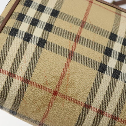 Burberrys Burberrys Nova Check Shoulder Bag PVC Beige Gold Authentic ka004