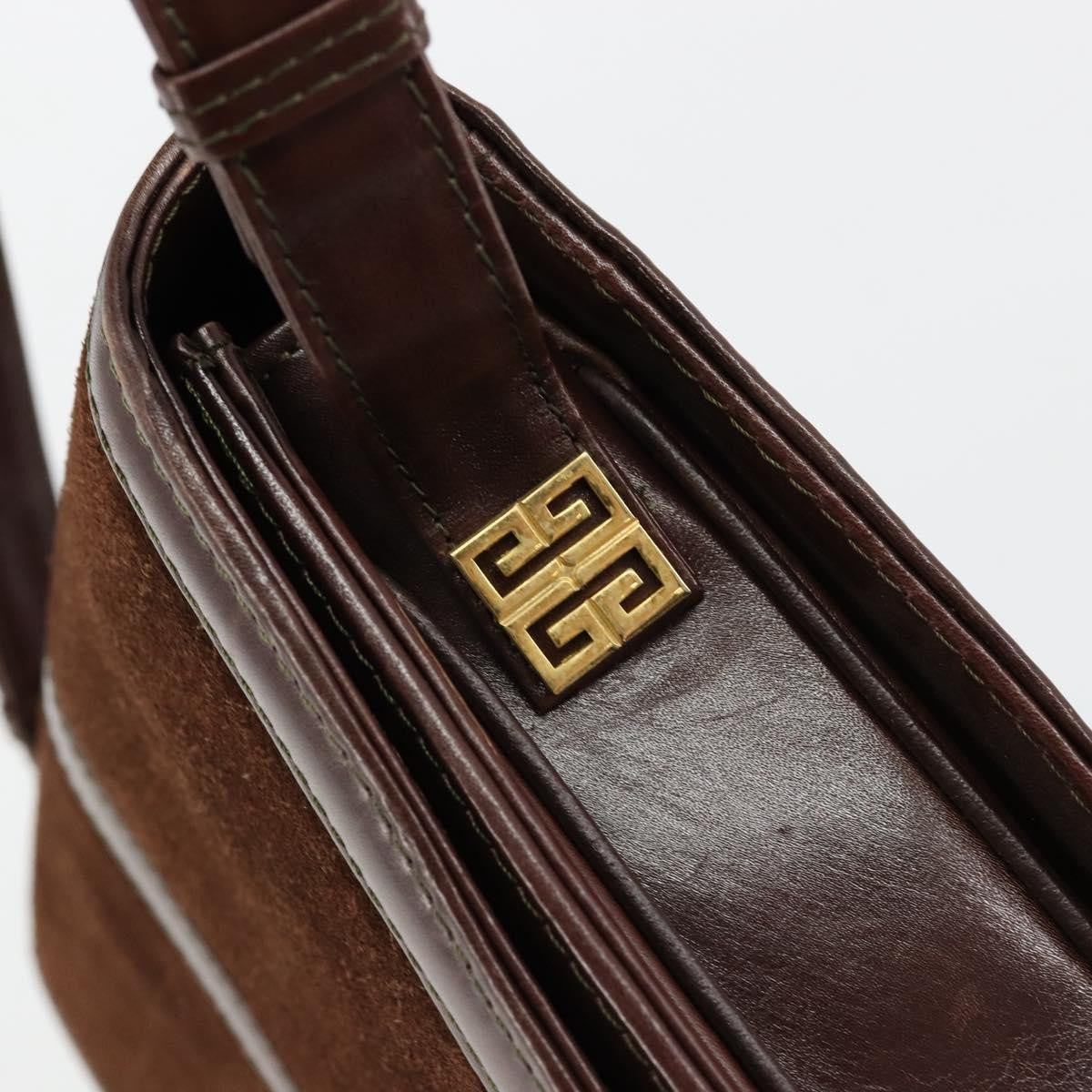 Givenchy GIVENCHY Shoulder Bag Suede Brown Gold Authentic bs35122