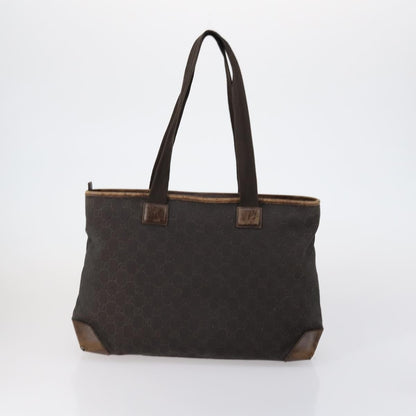 Gucci GUCCI GG Canvas Shoulder Bag Leather 3 Set Beige Dark Brown Authentic 152612