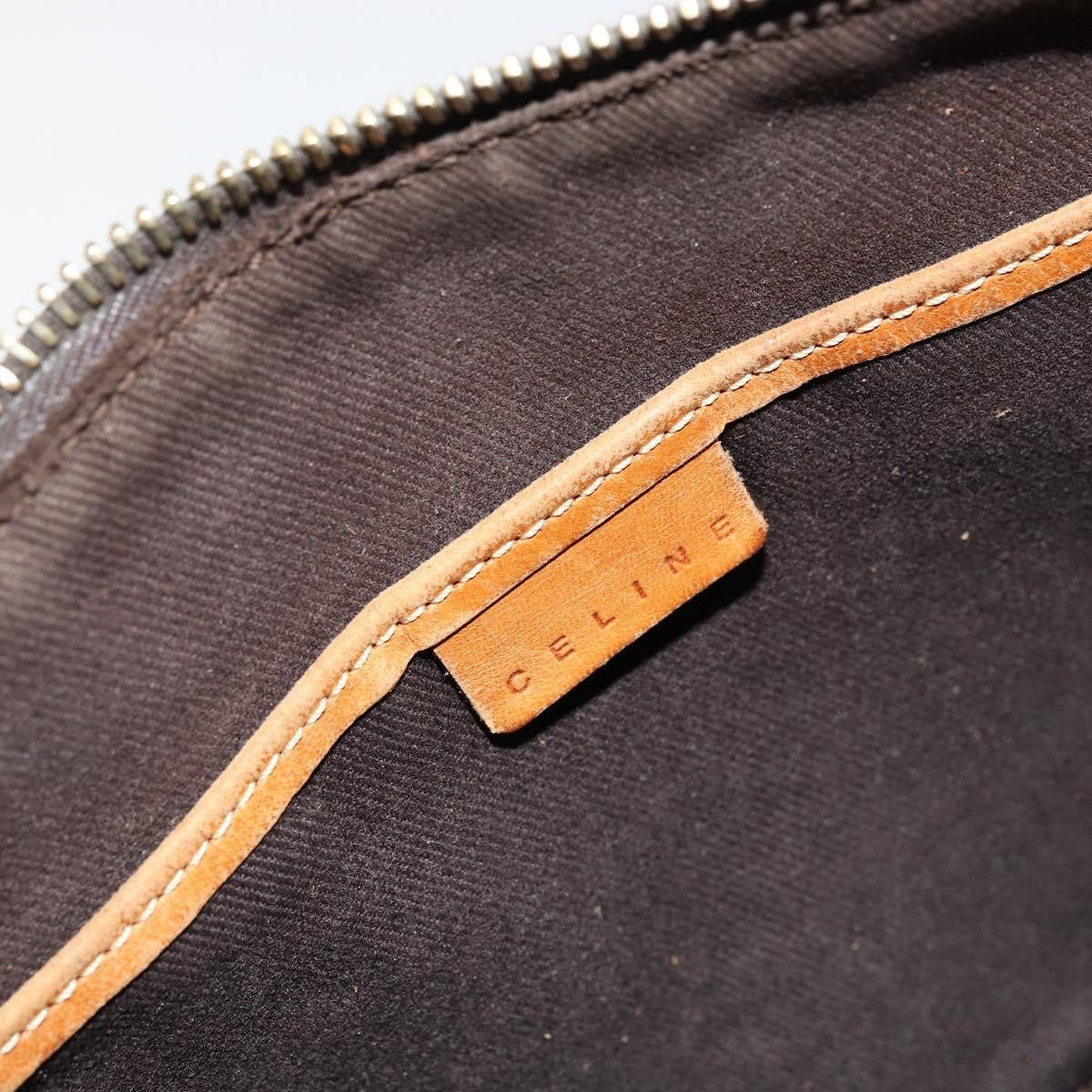 Celine CELINE Macadam Canvas Shoulder Bag PVC Leather Brown Gold Authentic bs34810