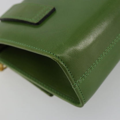 Salvatore Ferragamo Salvatore Ferragamo Vara Ribbon Chain Bag Leather Green Gold Authentic BA12890