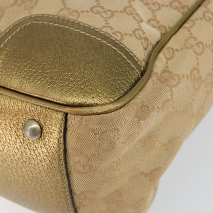 Gucci GUCCI GG Canvas Shoulder Bag Beige Gold 177052 Authentic 121395