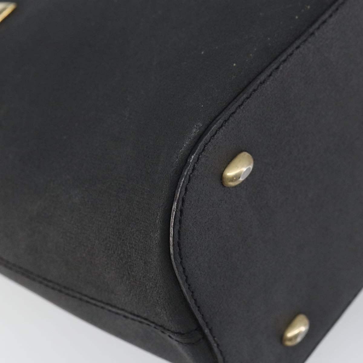 Celine CELINE Hand Bag Leather Black Gold Authentic BA9124