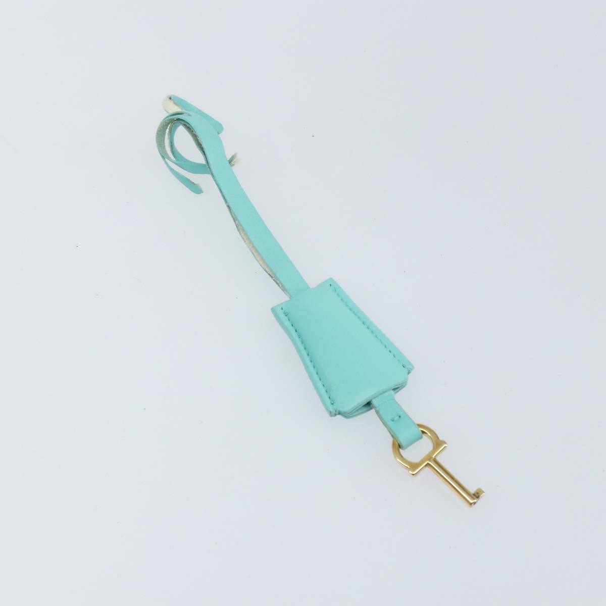 Salvatore Ferragamo Salvatore Ferragamo Gancini Hand Bag Leather Turquoise Blue Gold Authentic 150296