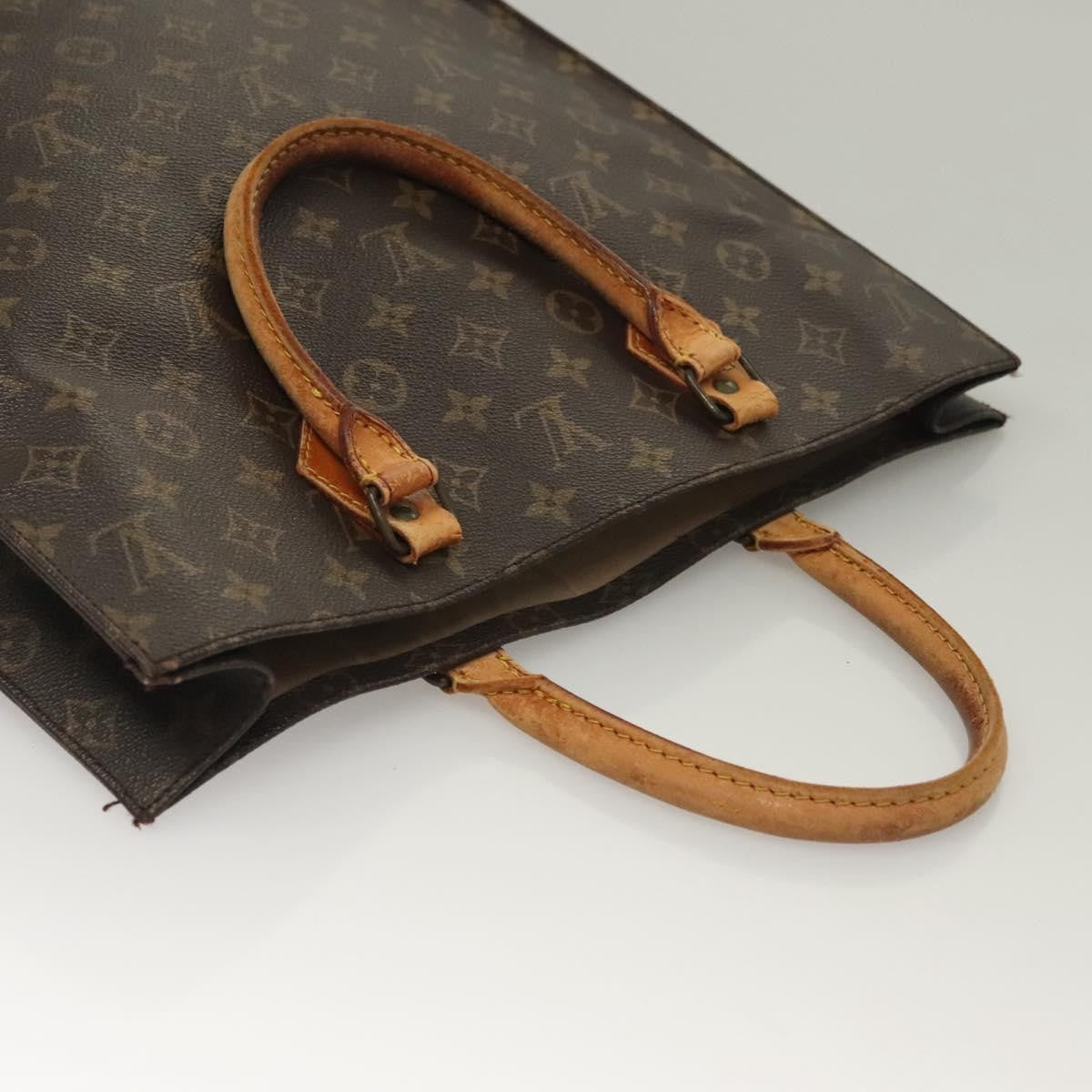 Louis Vuitton LOUIS VUITTON Monogram Sac Plat Hand Bag M51140 LV Authentic 135616