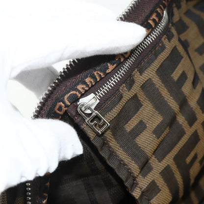 Fendi FENDI Zucca Canvas Hand Bag Black Brown Authentic 175169