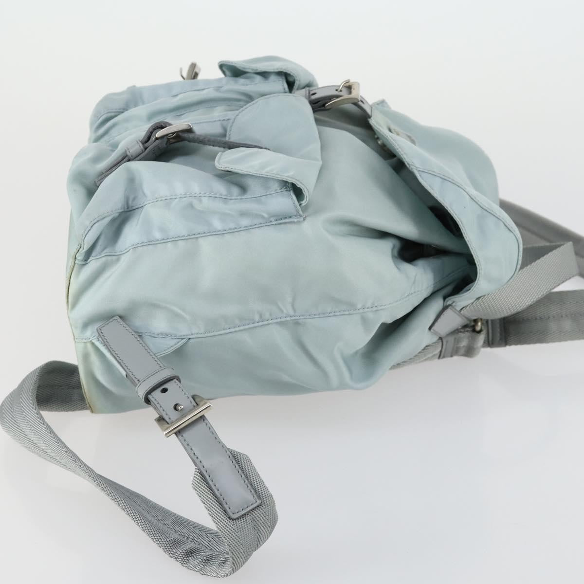 Prada PRADA Backpack Nylon Light Blue Silver Authentic BA9058 Bag