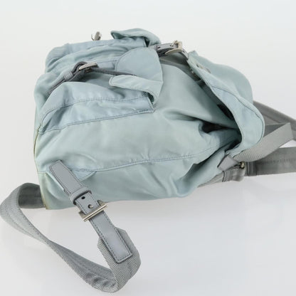 Prada PRADA Backpack Nylon Light Blue Silver Authentic BA9058 Bag