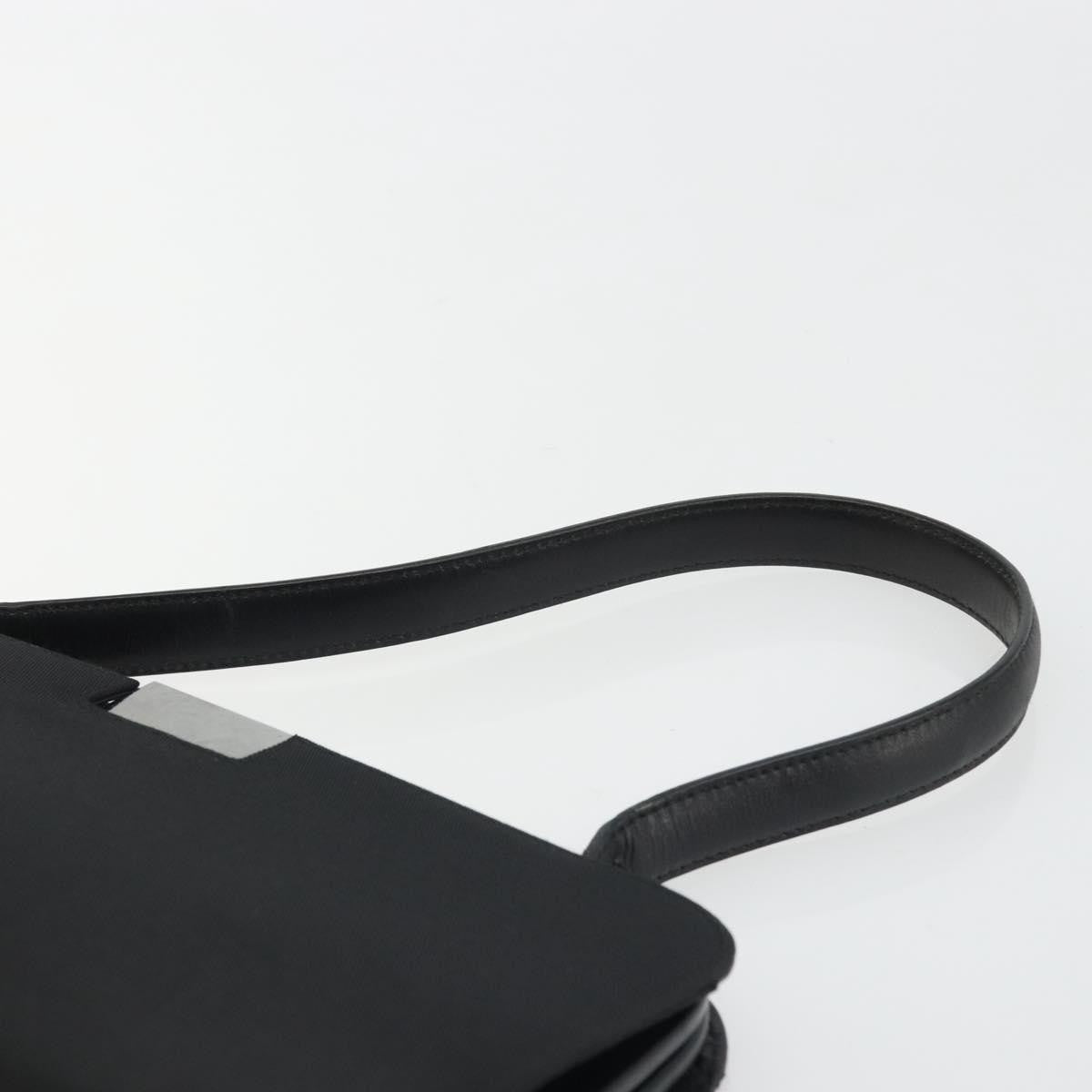 Gucci GUCCI Hand Bag Canvas Silver Black Authentic 175720