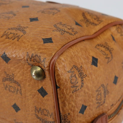 MCM MCM Logogram Vicetos Boston Bag PVC Leather Brown Gold Authentic gh1074