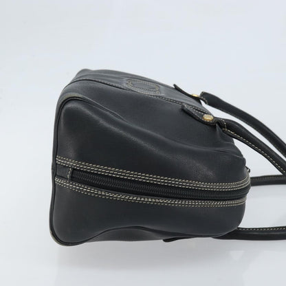 Dior Christian Dior Hand Bag Leather Black Gold Authentic ep13686
