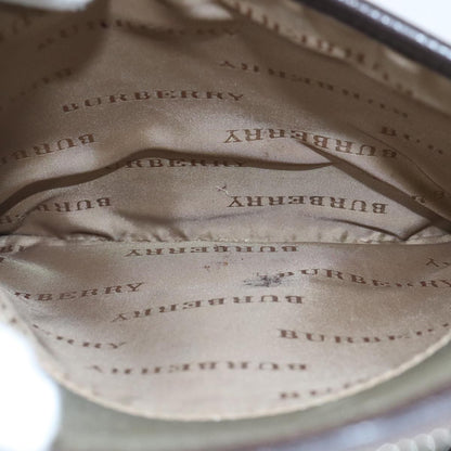Burberry BURBERRY Nova Check Shoulder Bag Nylon Leather Gray Beige Silver Authentic 92799