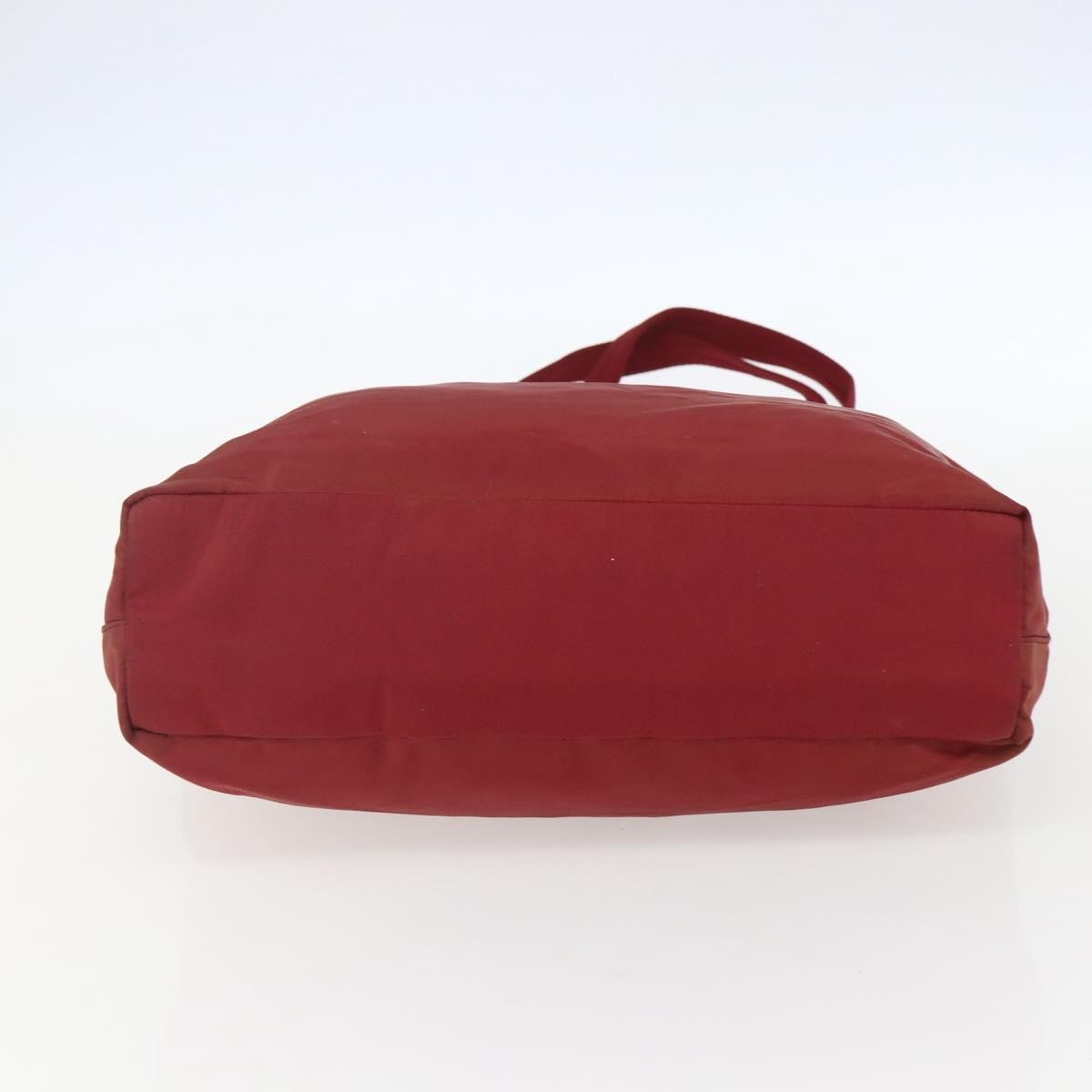 Prada PRADA Tote Bag Nylon Red Silver Authentic 156926