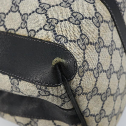 Gucci GUCCI GG Supreme Hand Bag PVC Navy Gold Authentic YKZ165