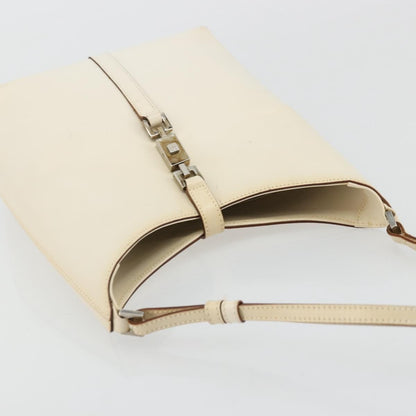 Gucci GUCCI Jackie Shoulder Bag Leather White Silver 001 3875 Authentic bs34535