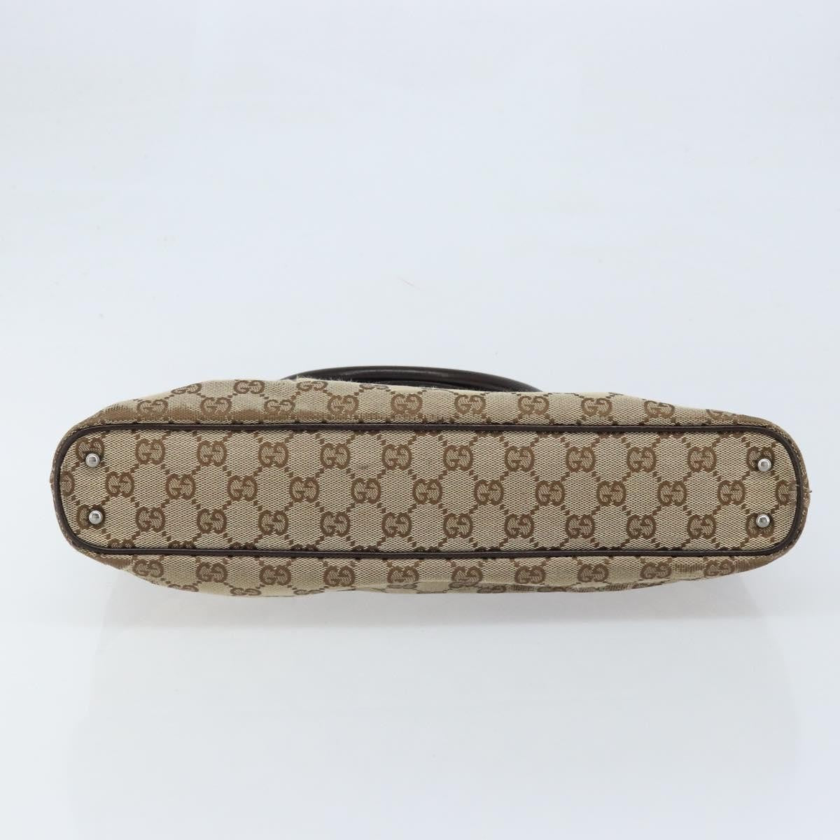 Gucci GUCCI GG Canvas Tote Bag Beige Silver 113015 Authentic kk644