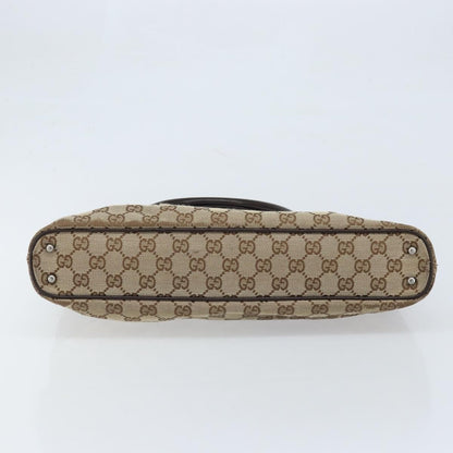 Gucci GUCCI GG Canvas Tote Bag Beige Silver 113015 Authentic kk644