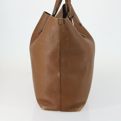 Gucci GUCCI Tote Bag Leather Brown Silver Authentic 160133