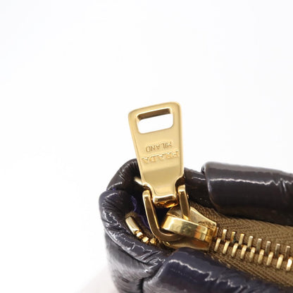 Prada PRADA Pouch Enamel Purple Gold Authentic 154899 Bag