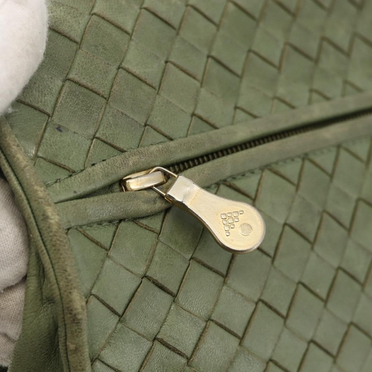 BOTTEGAVENETA BOTTEGAVENETA BOTTEGA VENETA INTRECCIATO Shoulder Bag Leather Khaki Gold Authentic BSZ346
