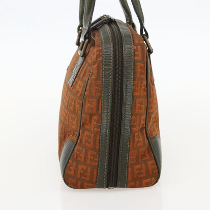 Fendi FENDI Zucchino Canvas Hand Bag Brown Authentic 175160