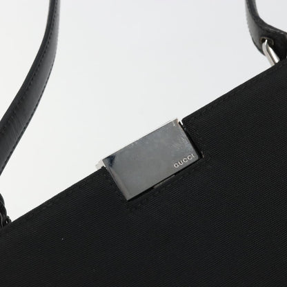 Gucci GUCCI Hand Bag Canvas Silver Black Authentic 175720