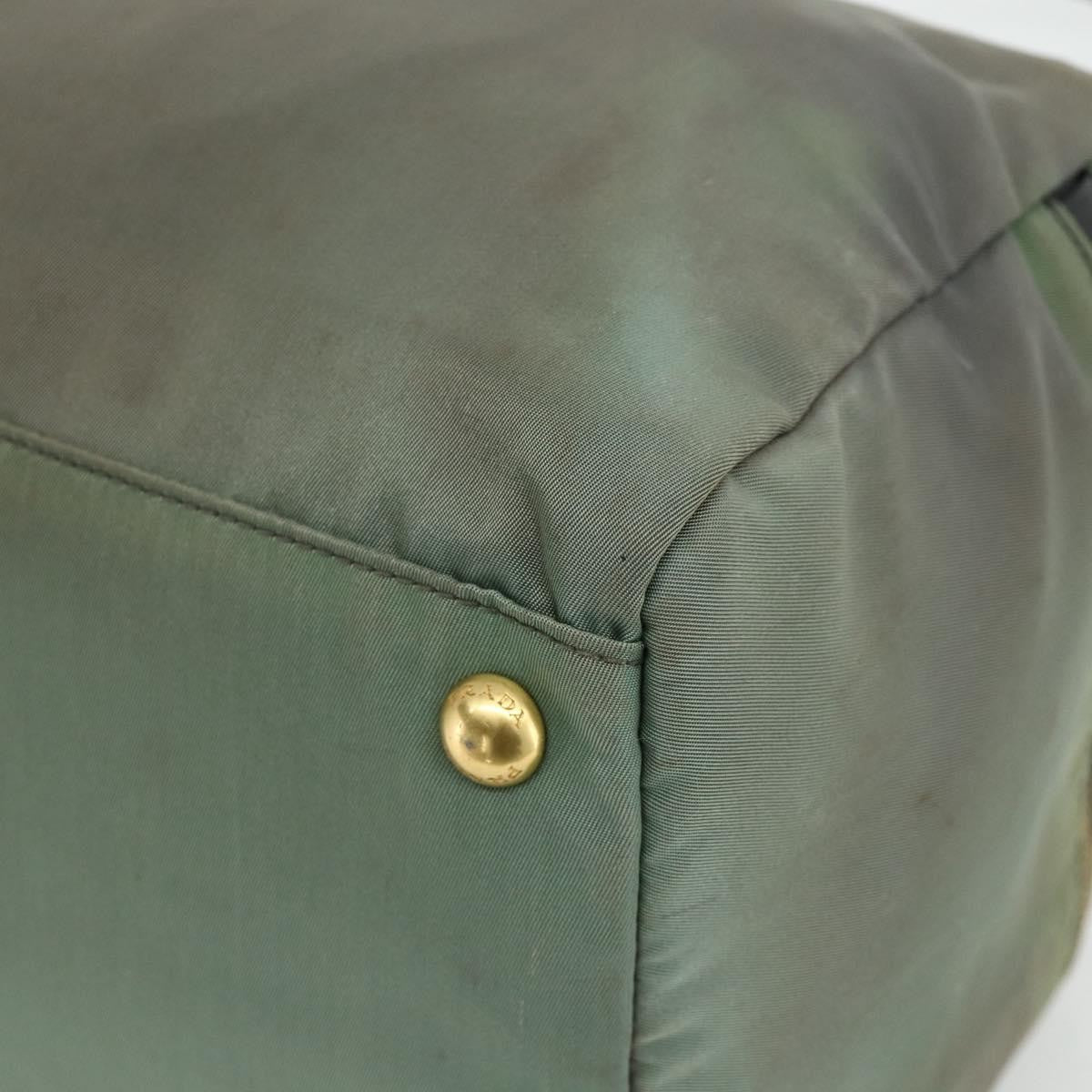 Prada PRADA Shoulder Bag Nylon 2way Green Gold Authentic 176782