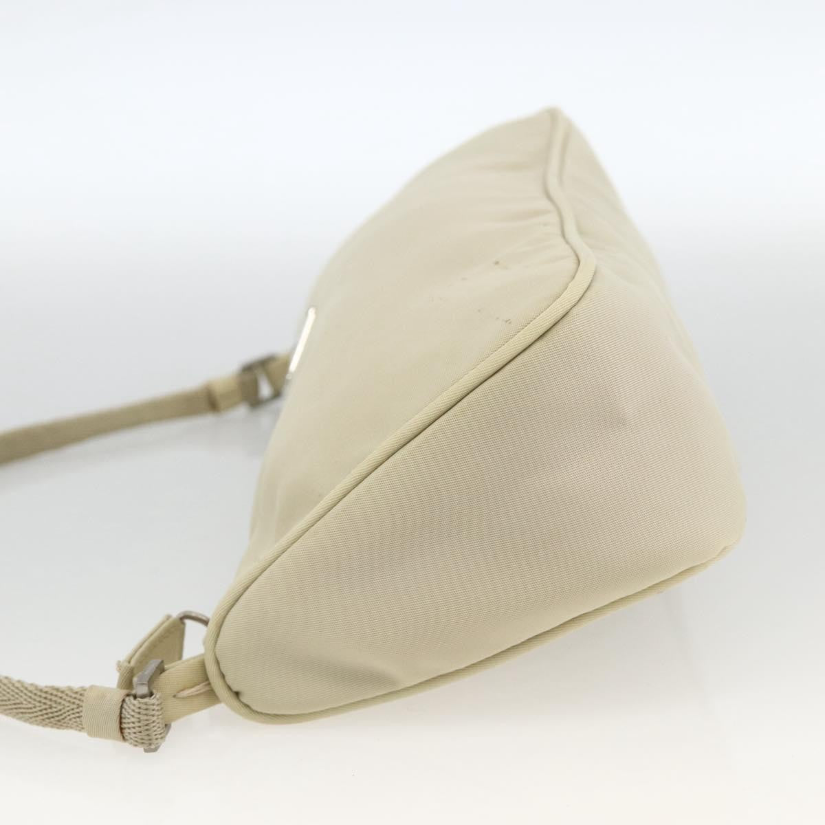 Prada PRADA Accessory Pouch Nylon Beige Silver Authentic BAZ860A Bag