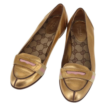Gucci GUCCI Pumps Leather Gold Authentic ac3875 Bag