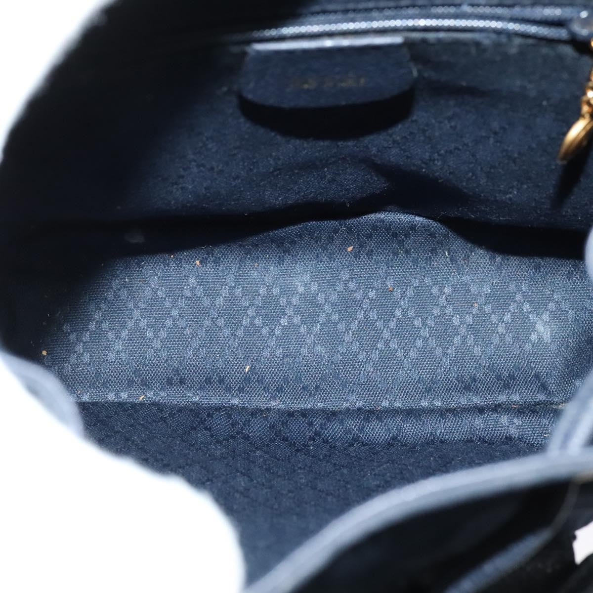 Gucci GUCCI Bamboo Backpack Suede Navy Gold 003 2034 0030 Authentic ep10733 Bag