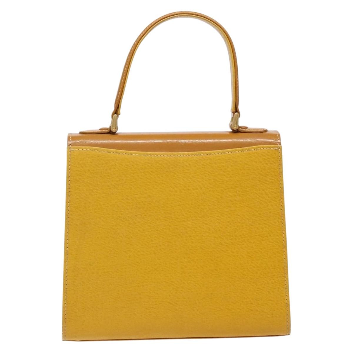 Burberrys Burberrys Hand Bag Leather Yellow Gold Authentic BA4802