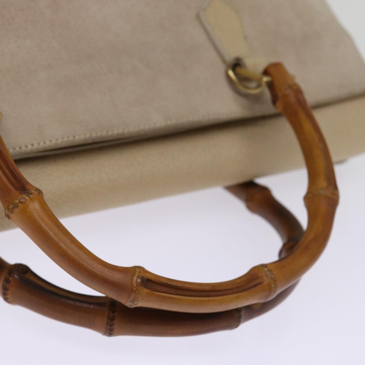 Gucci GUCCI Bamboo Tote Bag Suede 2way Beige 002 2855 0322 0 Authentic 77226