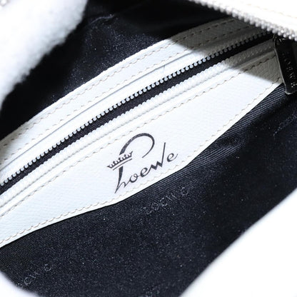 Loewe LOEWE Hand Bag Leather White Silver Authentic BA5296