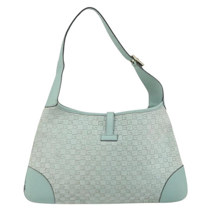 Gucci GUCCI Shoulder Bag Suede Light Blue Gold 001 4057 Authentic ep12851