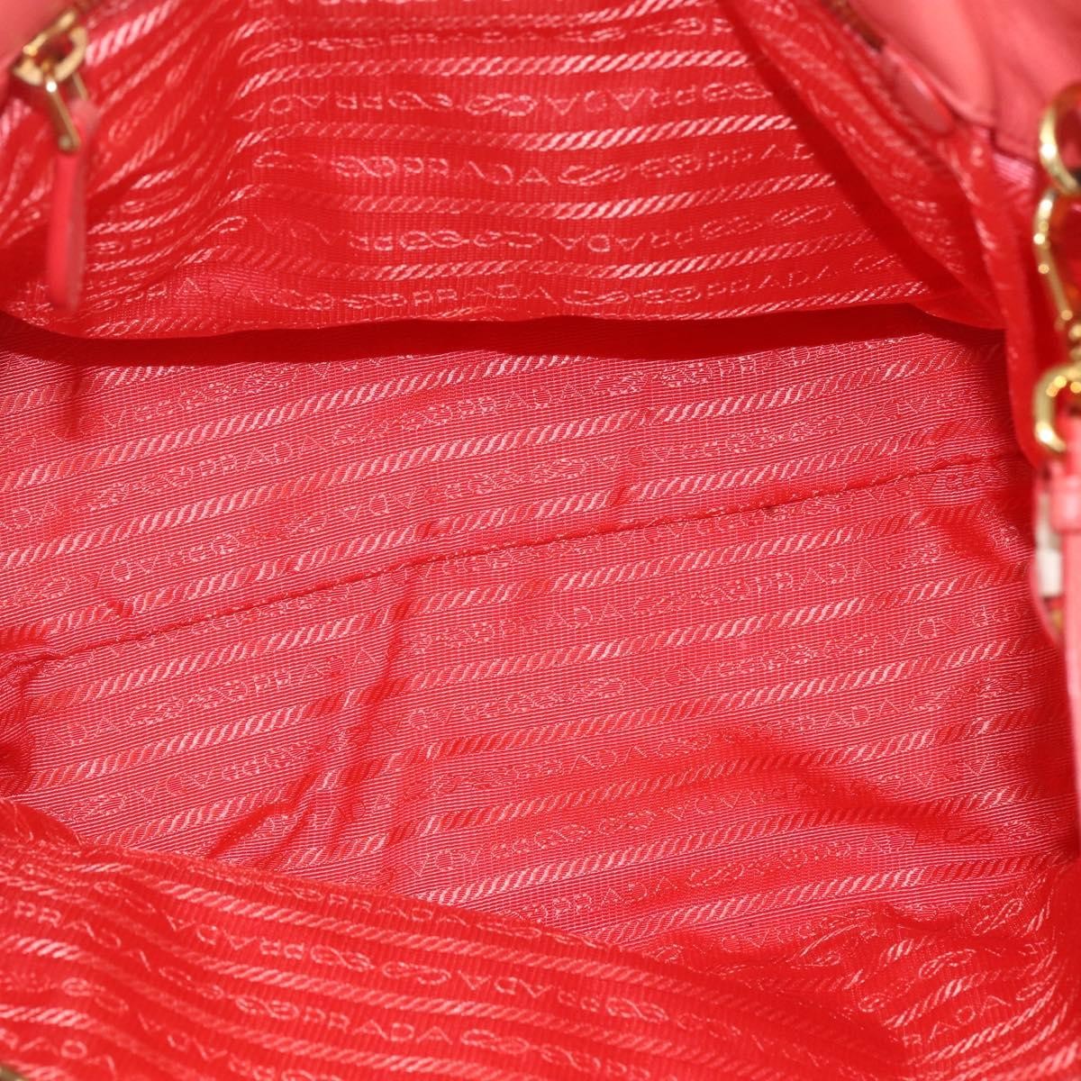 Prada PRADA Hand Bag Nylon 2way Red Gold Authentic 164691