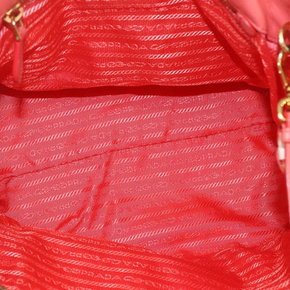 Prada PRADA Hand Bag Nylon 2way Red Gold Authentic 164691