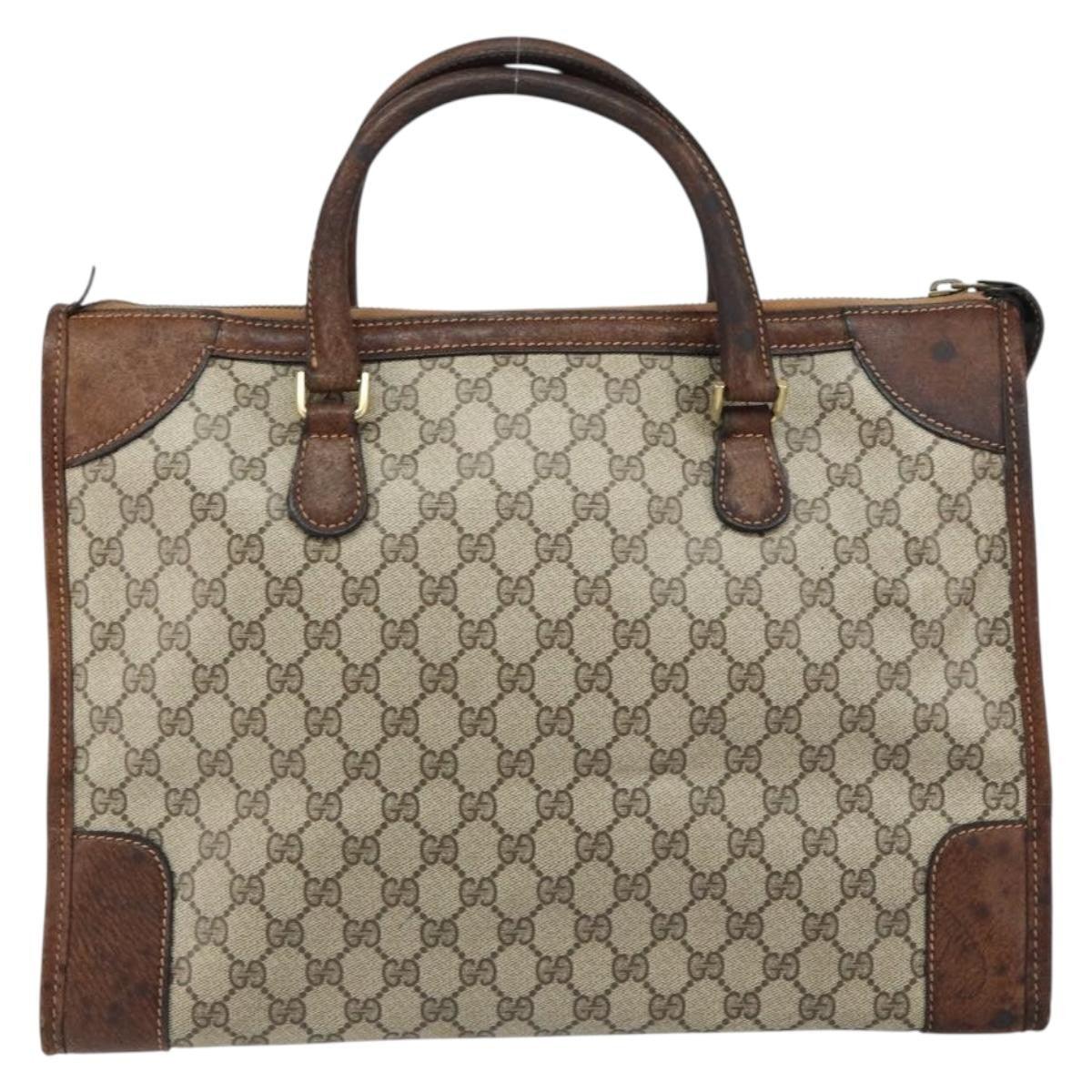 Gucci GUCCI GG Supreme Boston Bag PVC Old Gucci Beige Gold Authentic 158499