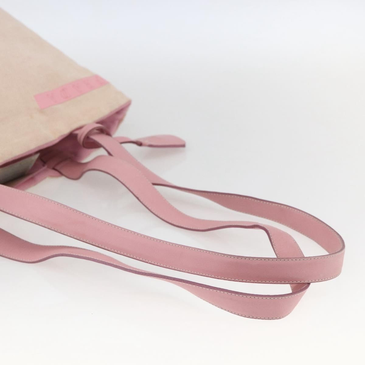 Prada PRADA Tote Bag Canvas Pink Silver Authentic bs33108