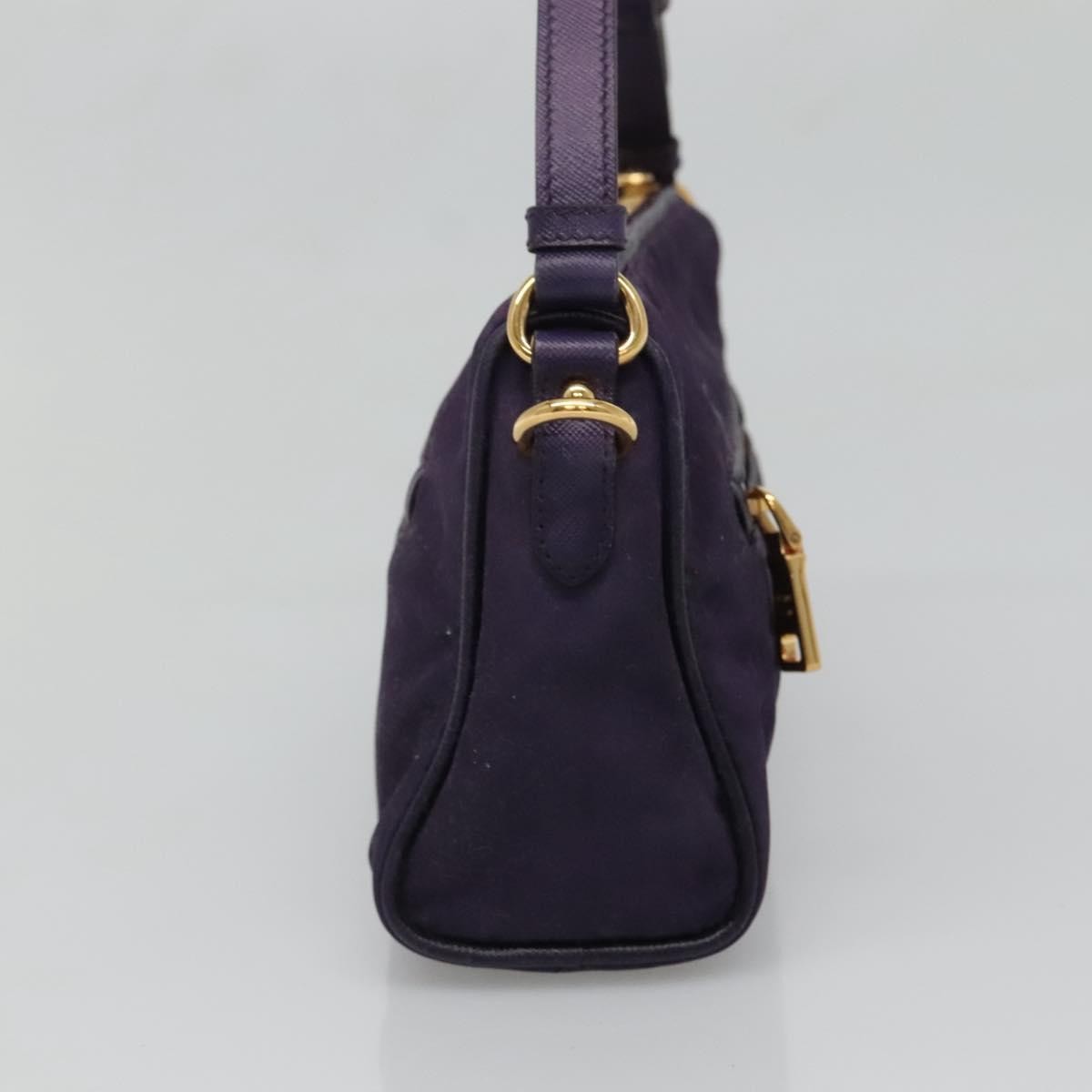 Prada PRADA Shoulder Bag Nylon Purple Gold Authentic 130933